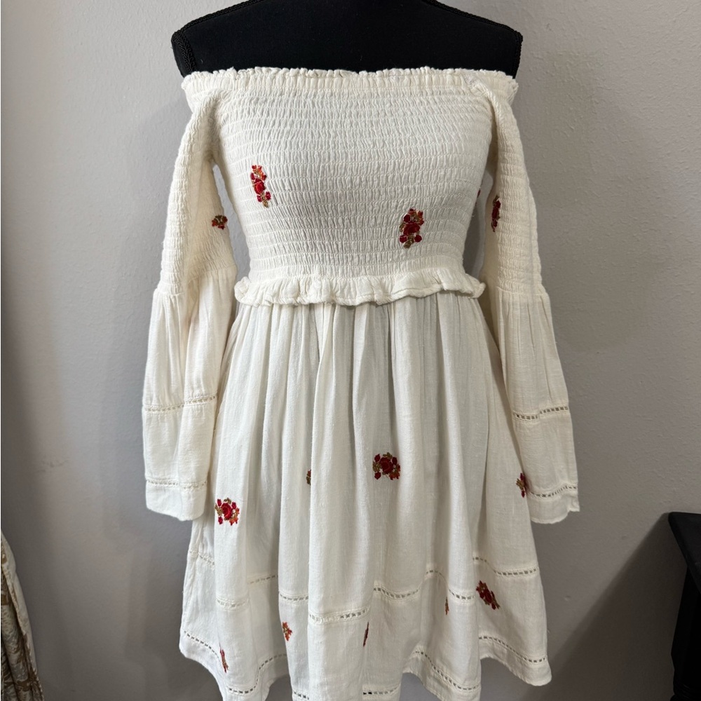 Free People Counting Daisies Off Shoulder Dress